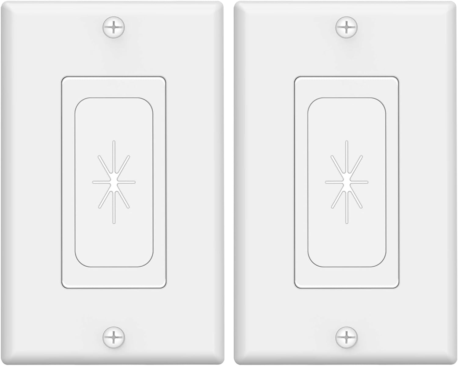 White 2 Pack Wall Plate with cables passing through