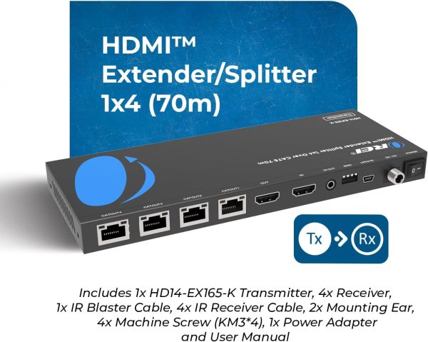 OreI 1x4 HDMI Extender for Satellite TV Splitters-8