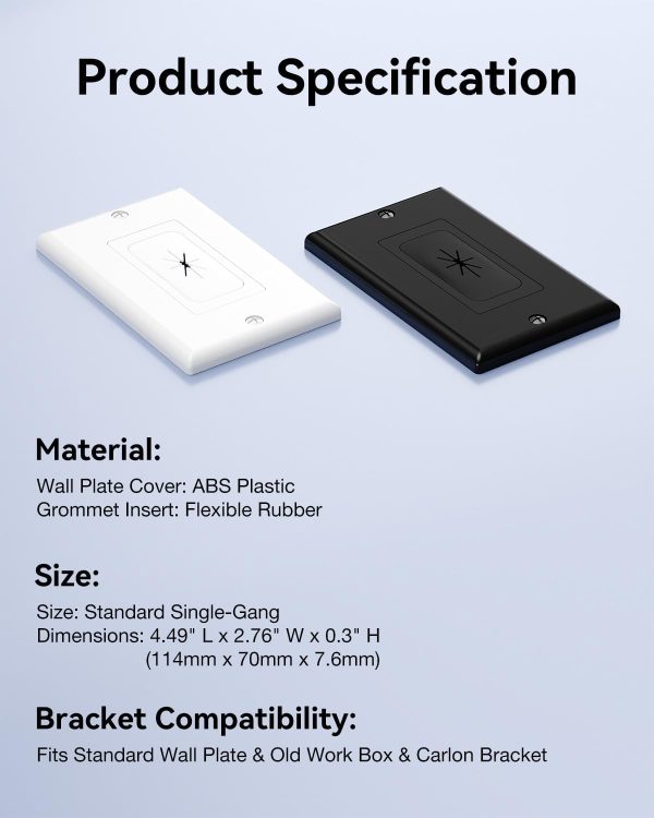 VCELINK White 2 Pack Wall Plate ABS Material-6