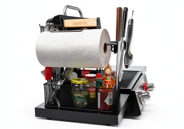 Geesta Grill Caddy Adjustable Steel Kitchen Organizer Black-1