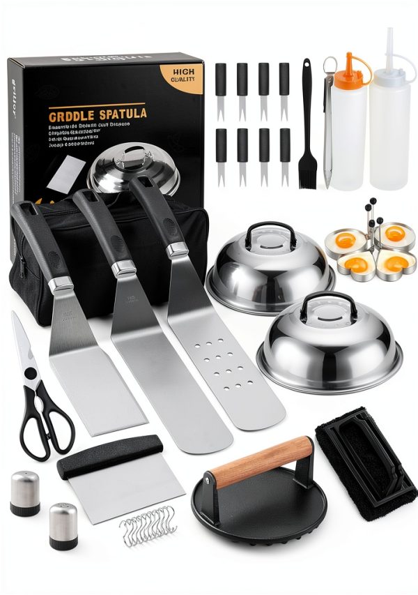 Grilljoy Griddle Tools Stainless Steel Set 28 Piece Kit-0