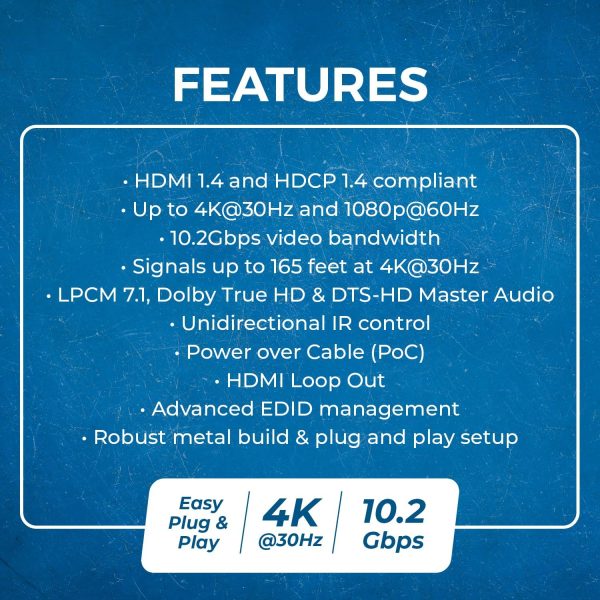 OreI 1x4 HDMI Extender for Satellite TV Splitters-7