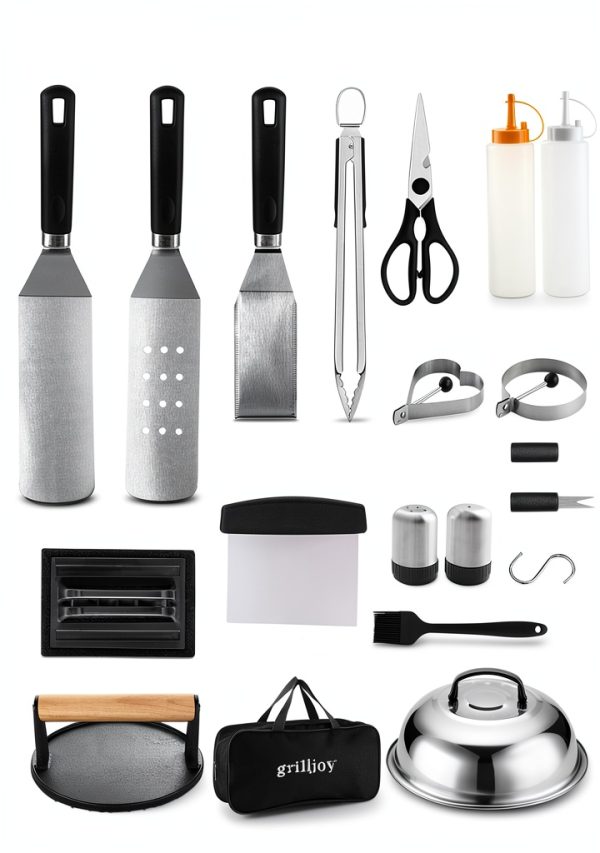Grilljoy Griddle Tools Stainless Steel Set 28 Piece Kit-1