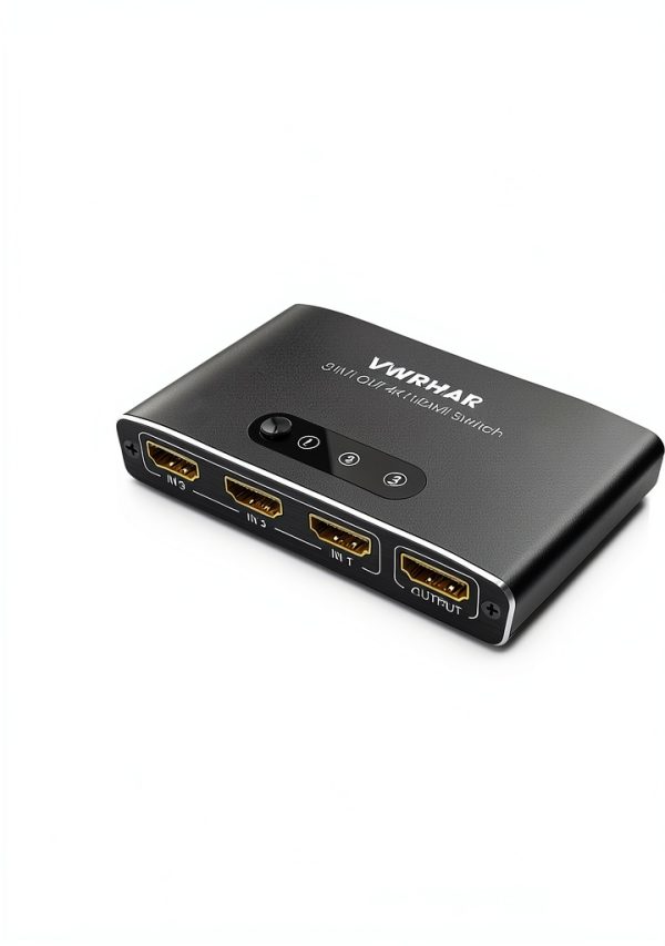 HDMI Switch VWRHar 3-Port Black Aluminum 4K Gaming-6