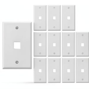 VCE 1-Port White Wall Plate Plastic Design-0