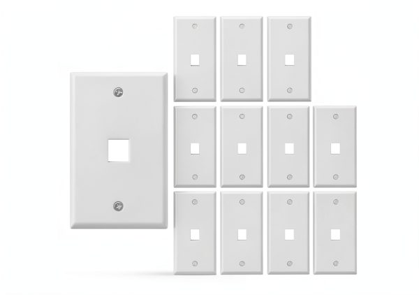 VCE 1-Port White Wall Plate Plastic Design-0