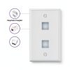 VCE White Keystone Wall Plate 2-Port Plastic-2