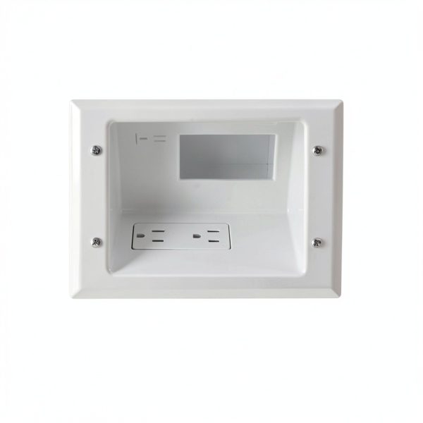DATA COMM Duplex Receptacle Mid‑Size White Metal-2