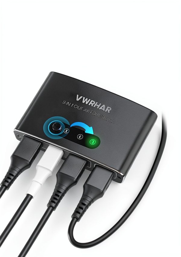 HDMI Switch VWRHar 3-Port Black Aluminum 4K Gaming-3