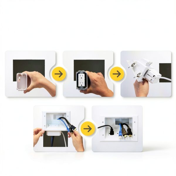 DATA COMM Duplex Receptacle Mid‑Size White Metal-7
