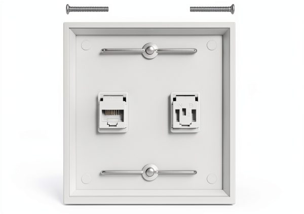 Cat6 Wall Plate Phizli White Plastic Design-1