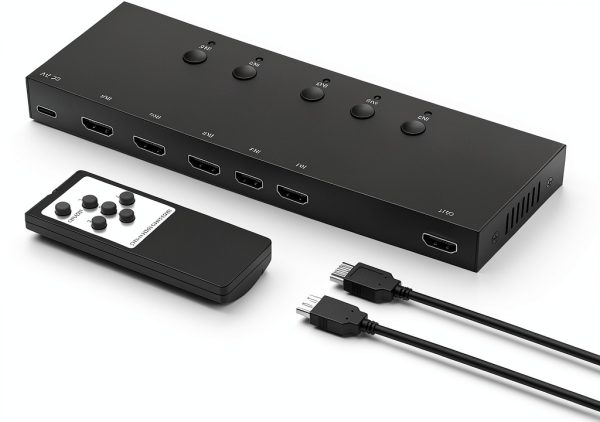 HDMI Switch Y.D.F Black 5 Port 4K for Gamers-0