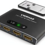 HDMI Switch VWRHar 3-Port Black Aluminum 4K Gaming-0