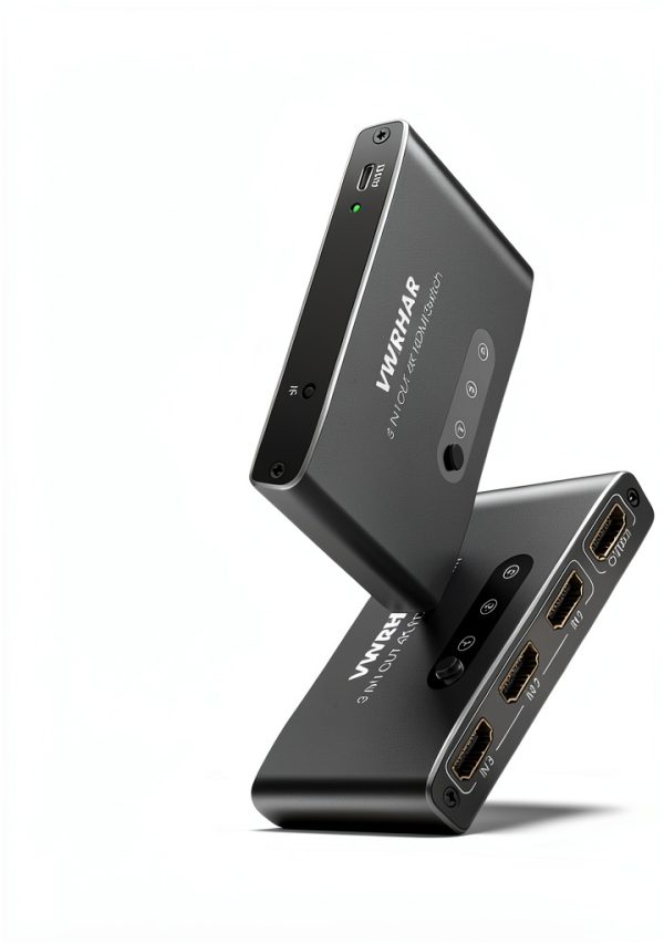 HDMI Switch VWRHar 3-Port Black Aluminum 4K Gaming-4