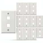 VCE White Keystone Wall Plate 2-Port Plastic-0