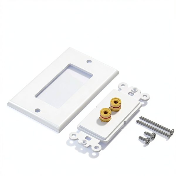 Cable Matters Speaker Wall Plate Single Gang Banana Plug – White-6