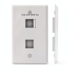 VCE White Keystone Wall Plate 2-Port Plastic-5