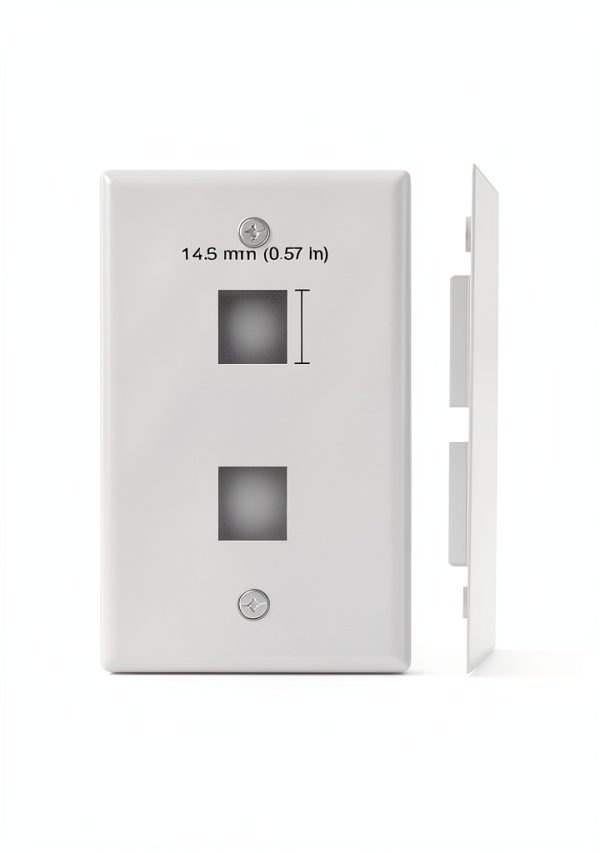 VCE White Keystone Wall Plate 2-Port Plastic-5