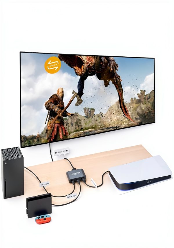 HDMI Switch 3 Ports avedio links Aluminum 4K 60Hz-1