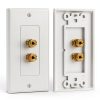 Cable Matters Speaker Wall Plate Single Gang Banana Plug – White-0