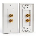 Cable Matters Speaker Wall Plate Single Gang Banana Plug – White-0
