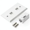 VCE Ethernet Wall Plate 2‑Port White Cat6 Keystone, 2 Pack-6