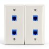 VCE 2 Pack Ethernet Wall Plate Double Keystone Switch ABS Polished-0