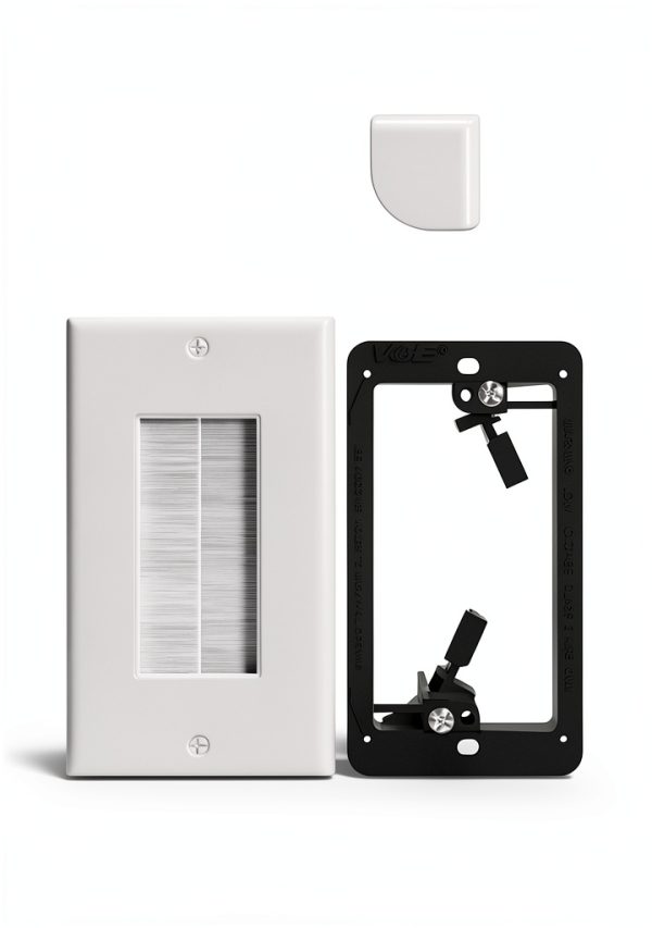 VCE Wall Plate Brush Cable Pass Through 2Pack Polished ABS Decorator-1