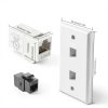 VCE Ethernet Wall Plate 2‑Port White Cat6 Keystone, 2 Pack-4