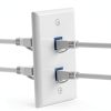 VCE 2 Pack Ethernet Wall Plate Double Keystone Switch ABS Polished-3