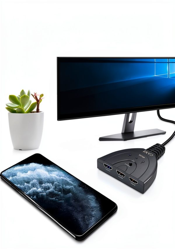 HDMI Switch 3-in-1 4K Ultra HD GANA Model 4330142618 Manual Switch-5