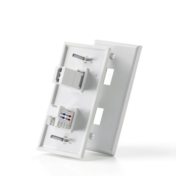 Cable Matters 2 Port ABS Keystone Wall Plate Polished White Design-4