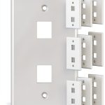 Cable Matters 2 Port ABS Keystone Wall Plate Polished White Design-0