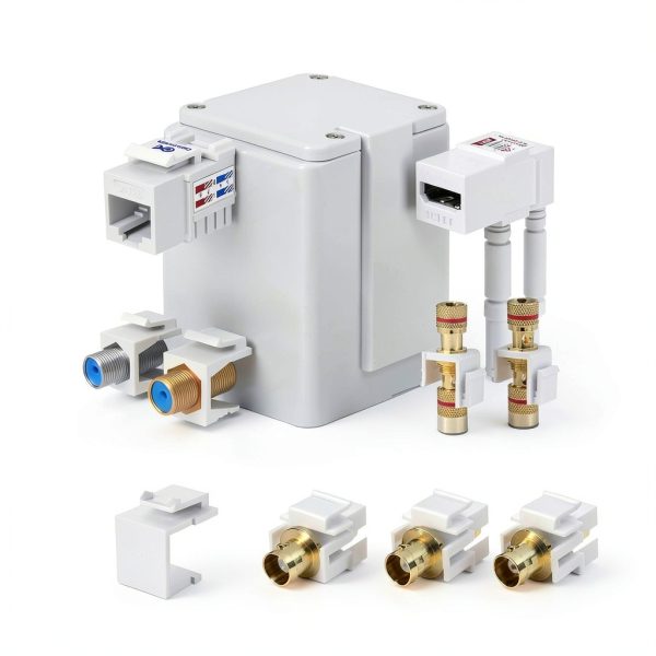 Cable Matters 2 Port ABS Keystone Wall Plate Polished White Design-2