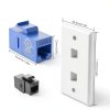 VCE 2 Pack Ethernet Wall Plate Double Keystone Switch ABS Polished-4