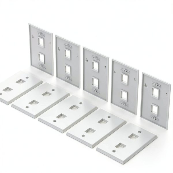 Cable Matters 2 Port ABS Keystone Wall Plate Polished White Design-6