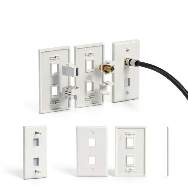 Cable Matters 2 Port ABS Keystone Wall Plate Polished White Design-3